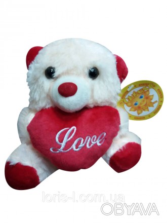 Веселый медвежонок с сердечком с надписью Love. Отличная мягкая-музикальная игру. . фото 1