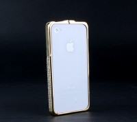 Стильный металлический бампер со стразами камнями для iPhone 4 4s 5 5s SE в стил. . фото 3