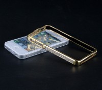 Стильный металлический бампер со стразами камнями для iPhone 4 4s 5 5s SE в стил. . фото 4
