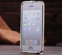 Стильный металлический бампер со стразами камнями для iPhone 4 4s 5 5s SE в стил. . фото 11