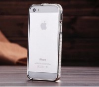 Стильный металлический бампер со стразами камнями для iPhone 4 4s 5 5s SE в стил. . фото 9
