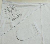 Детское полотенце с уголком махровое. Отлично подойдет для малышей с рождения, б. . фото 8