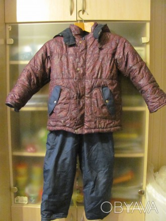 Продам зимний комплект на мальчика(куртка и брюки-комбинезон на рост 116 цена 40. . фото 1