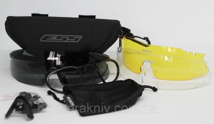 Тактические очки, солнцезащитные очки с тремя сменными линзами разных цветов ESS. . фото 9