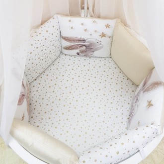 Комплект постельного белья в кроватку «Magic Зайка золото» для новорожденных мал. . фото 4