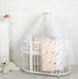 Детское постельное белье с балдахином Baby Design Премиум для новорожденных маль. . фото 1