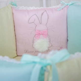 Комплект постельного белья в кроватку «Забавный зайчик» для новорожденных мальчи. . фото 5
