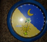 Декоративные настенные часы.для изучения с ребенком времени суток.регулируемая к. . фото 3