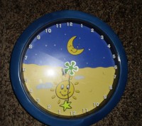 Декоративные настенные часы.для изучения с ребенком времени суток.регулируемая к. . фото 2