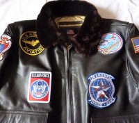 куртка военного летчика США. натуральная кожа и натуральный меховой воротник, че. . фото 3