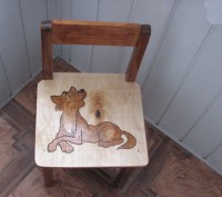 стульчики для детей 2- 6лет из дерева(ольха сосна) с рисунками (выжигание), разм. . фото 5