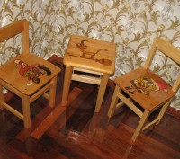 стульчики для детей 2- 6лет из дерева(ольха сосна) с рисунками (выжигание), разм. . фото 3