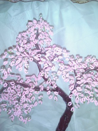 Изделия из бисера. Очень нежная розовая сакура. Высота 40-45 см. Хороший подарок. . фото 4
