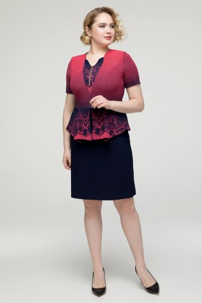 Летнее платье с баской, выполненное из комбинации двух расцветок, которые идеаль. . фото 2