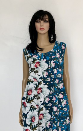 Летнее женское платье-сарафан из трикотажной ткани (состав – 100 % хлопок).Модел. . фото 3