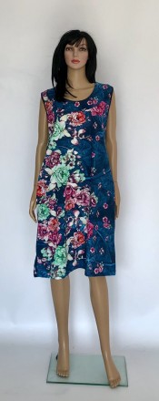 Летнее женское платье-сарафан из трикотажной ткани (состав – 100 % хлопок).Модел. . фото 4