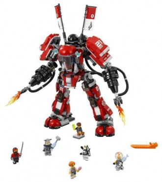 Кай и Зейн патрулируют Ниндзяго-Сити на огромном огненном роботе, который вооруж. . фото 5