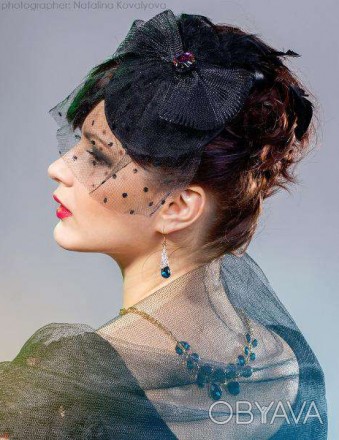 Красивая чёрная шляпка дополняет ваш образ для вечеринки, на свадьбу или для фот. . фото 1