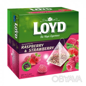 Чай LOYD Rasberry&Strawberry (малина&клубника) - чай приготовлен из тщательно от. . фото 1