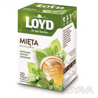 
 Чай Loyd «Мята» в квадратных пакетиках - травяной чай 100% сухой измельченной . . фото 1