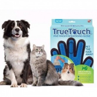 Перчатка для животных вычесывания True Touch Pet Brush Gloves УНИКАЛЬНАЯ МАССАЖН. . фото 2
