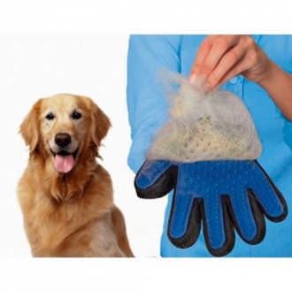 Перчатка для животных вычесывания True Touch Pet Brush Gloves УНИКАЛЬНАЯ МАССАЖН. . фото 4