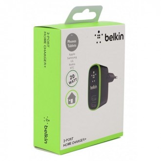 Сетевое зарядное устройство Belkin (2USB 2.1A) Чёрный Адаптер зарядка Belkin 2.1. . фото 4