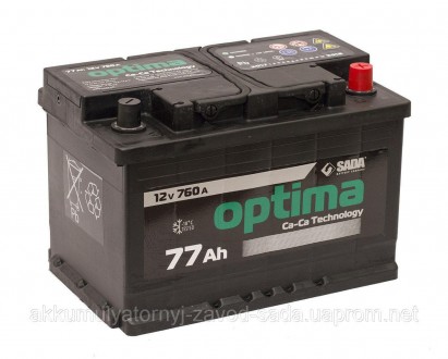 Аккумулятор SADA Optima 6СТ-77Аз ( 77Ач, 760А, 
0 "+" справа)
Емкость : 77 Ач;
П. . фото 3
