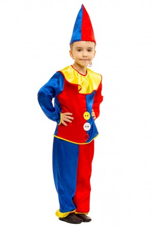 Карнавальный костюм Петрушки. Для детей возрастом от 4 до 8 лет. В комплект маск. . фото 3