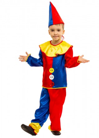 Карнавальный костюм Петрушки. Для детей возрастом от 4 до 8 лет. В комплект маск. . фото 2