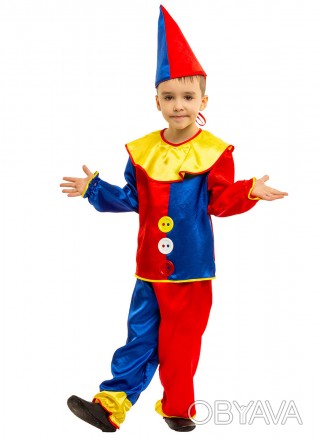 Карнавальный костюм Петрушки. Для детей возрастом от 4 до 8 лет. В комплект маск. . фото 1