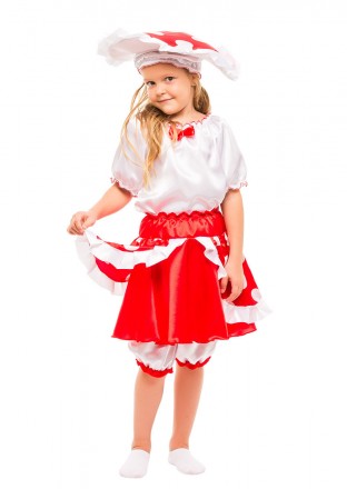  Детский маскарадный костюм Грибочка мухомора для девочки. На праздник осени и н. . фото 4