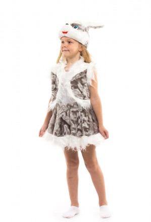  Детский маскарадный костюм серого зайчика для девочки. Для детей возрастом от 3. . фото 2