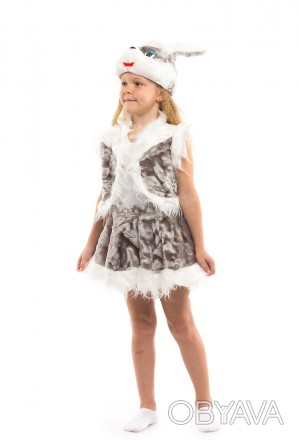 Детский маскарадный костюм серого зайчика для девочки. Для детей возрастом от 3. . фото 1