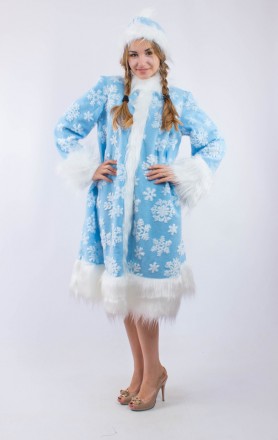  Карнавальный костюм Снегурочки для взрослого. Размер 46-48. Ткань ― искусственн. . фото 4