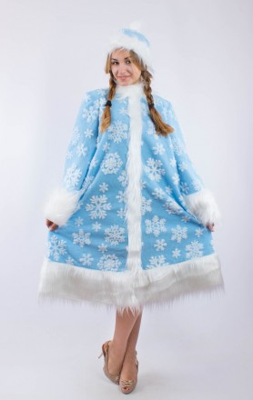  Карнавальный костюм Снегурочки для взрослого. Размер 46-48. Ткань ― искусственн. . фото 2