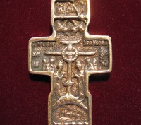 Крест "Архангел" XVI-XVII вв. копия с оригинала. Бронза, литьё. Размер 65 мм x 3. . фото 3