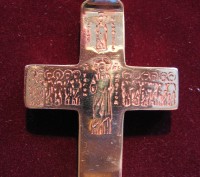 Крест- энколпион (мощевик) Марка Печерника XI век, копия. Бронза, литьё. Размер . . фото 2