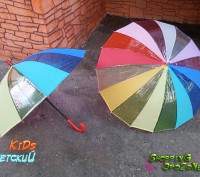 Детский зонтик "Радуга"
Купол - 83см, в сложеном виде - 67см
16 спиц стальные!. . фото 5