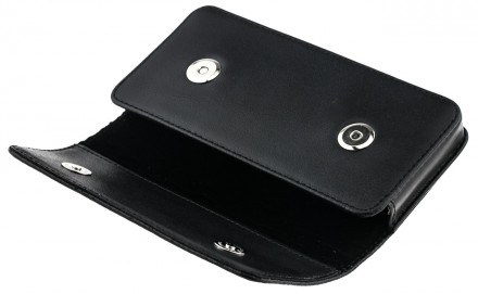Кожаный чехол на пояс для смартфонов с диагональю экрана от 5.7 до 6 дюймов черн. . фото 5