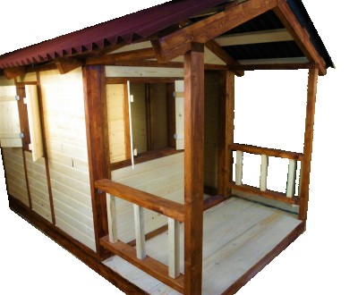 Большой, красивый деревянный дом для детей, изготовленный из качественного эколо. . фото 3