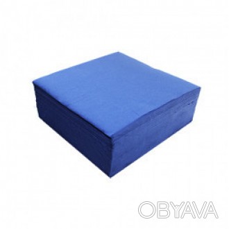 Бумажные столовые салфетки выполнены из двухслойной 100% целлюлозы синего цвета.. . фото 1