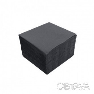 Бумажные столовые салфетки выполнены из двухслойной 100% целлюлозы черного цвета. . фото 1