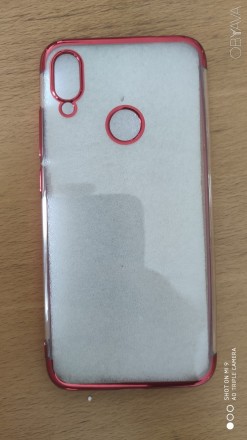 Новий силіконовий бампер чохол на Redmi Note 7 прозорий із червоними бортами.. . фото 2