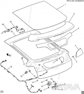 Уплотнитель резина двери багажника Chevrolet Volt 11-15 22759148. . фото 1