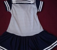 Платье для красавицы в стиле "морячка" написано на 5 лет,но лучше смотреть замер. . фото 3