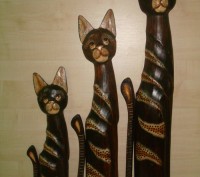 Продам Семью котов (дерево суар, сделано в Индонезия). . фото 6