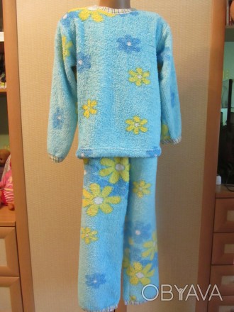 Пижама теплая для ребенка 6-9 лет. Длина брюк-66, Пот -23-27см.Кофта: Пог-36см, . . фото 1
