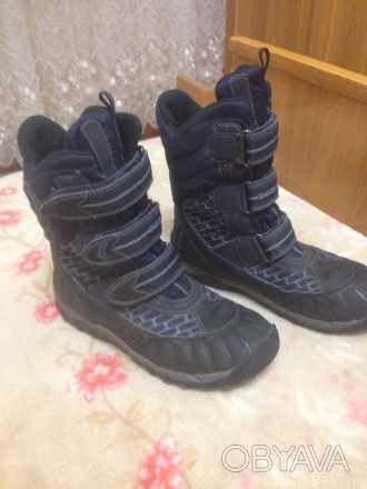 Зимние высокие ботинки GEOX в отличном состоянии , на 3 липучках, непромокаемые . . фото 1