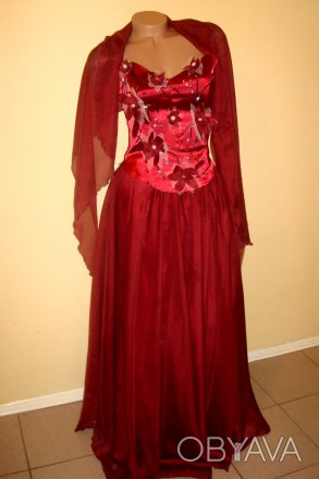 Платье вечернее 

Цвет: бордо

Ширина корсета – 35- 43 см (корсет регулирует. . фото 1